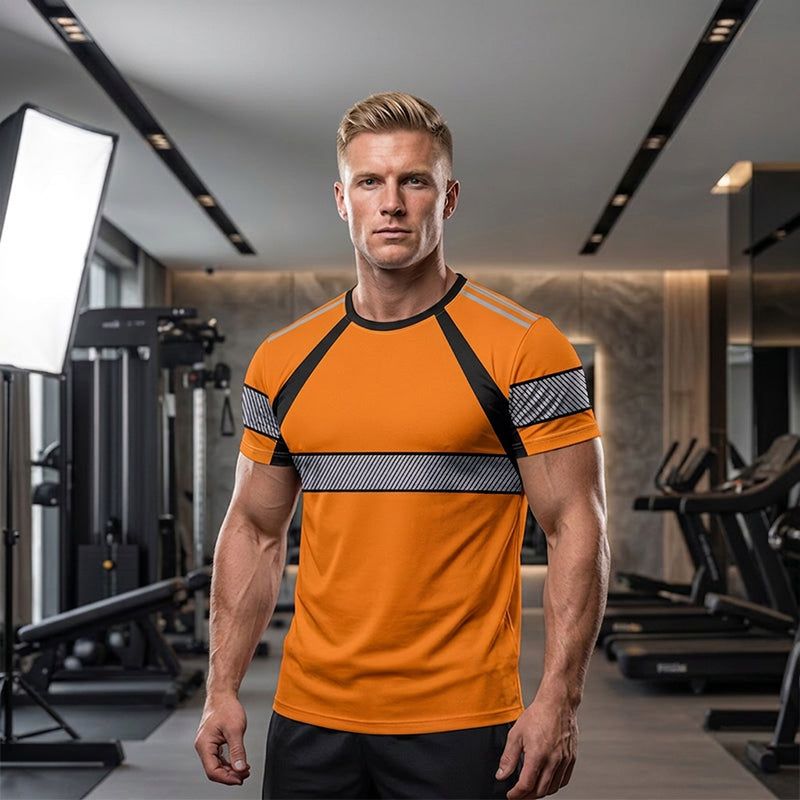 🔥Exclusive 50% OFF | Men's 3-Pack Cooling Activewear Shirts | Breathable Moisture-Wicking Gym Tops | Dynamic Contrast Short Sleeve T-Shirts for Running & Training