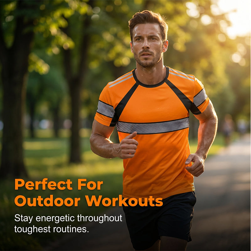 🔥Exclusive 50% OFF | Men's 3-Pack Cooling Activewear Shirts | Breathable Moisture-Wicking Gym Tops | Dynamic Contrast Short Sleeve T-Shirts for Running & Training