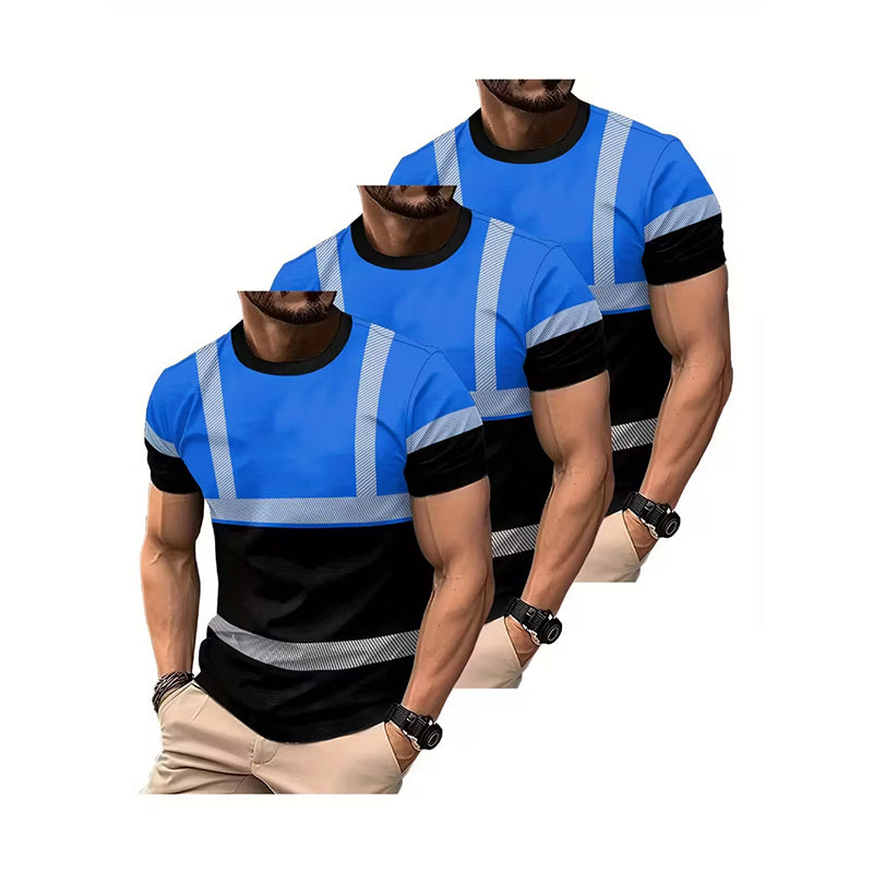 🔥Exclusive 50% OFF | Men's 3-Pack Cooling Activewear Shirts | Breathable Moisture-Wicking Gym Tops | Dynamic Contrast Short Sleeve T-Shirts for Running & Training