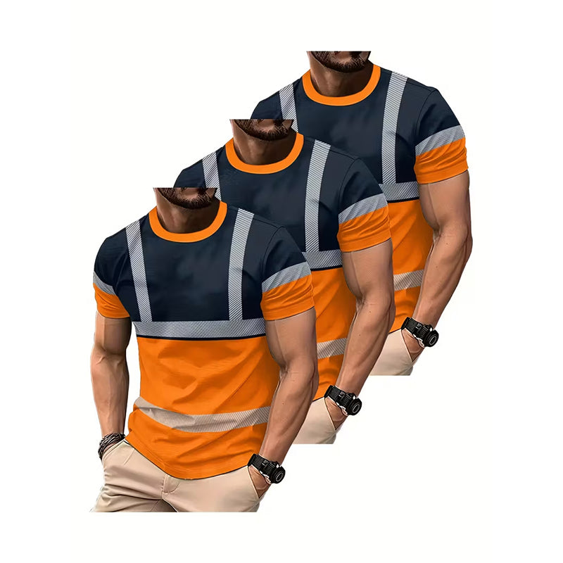 🔥Exclusive 50% OFF | Men's 3-Pack Cooling Activewear Shirts | Breathable Moisture-Wicking Gym Tops | Dynamic Contrast Short Sleeve T-Shirts for Running & Training