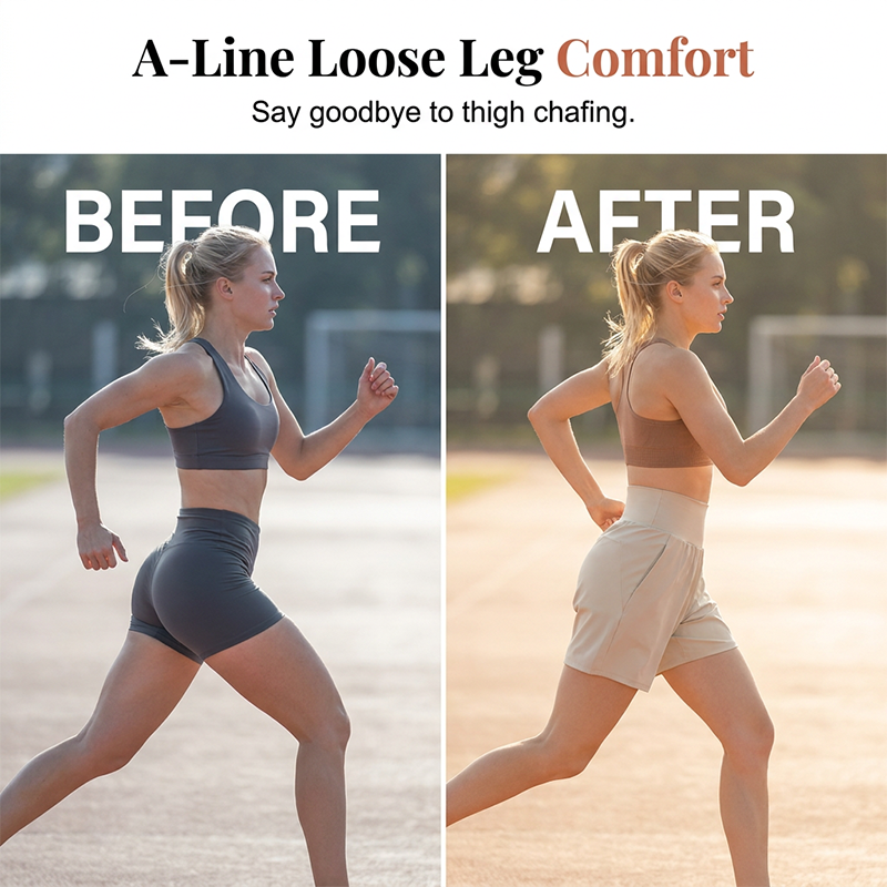 Women Loose Fit Running Shorts High Waist Sports Shorts