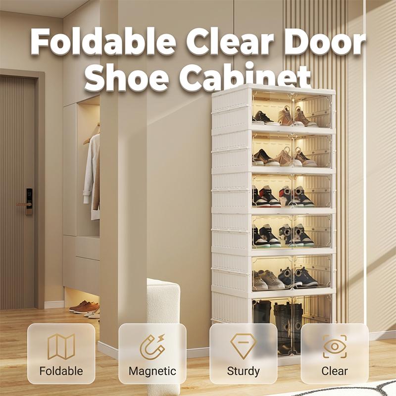 👟Foldable Installation-Free Shoe Cabinet with Clear Doors