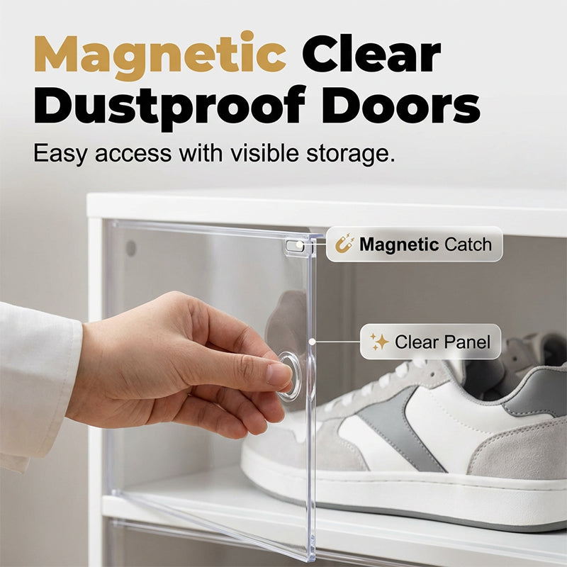 👟Foldable Installation-Free Shoe Cabinet with Clear Doors
