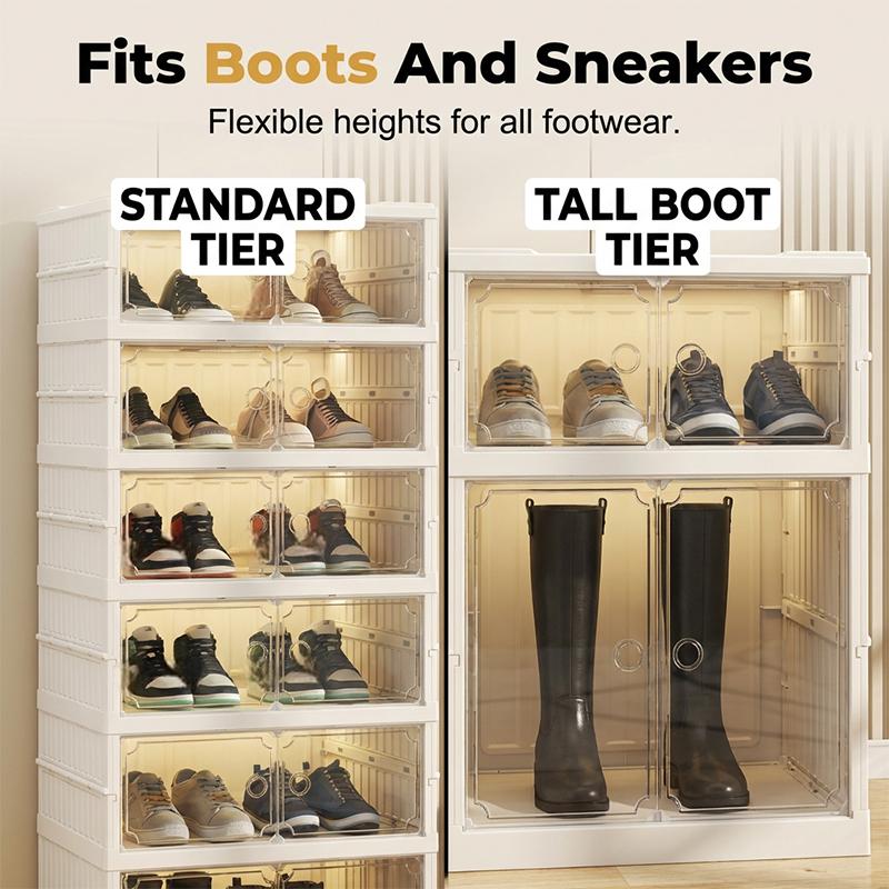 👟Foldable Installation-Free Shoe Cabinet with Clear Doors