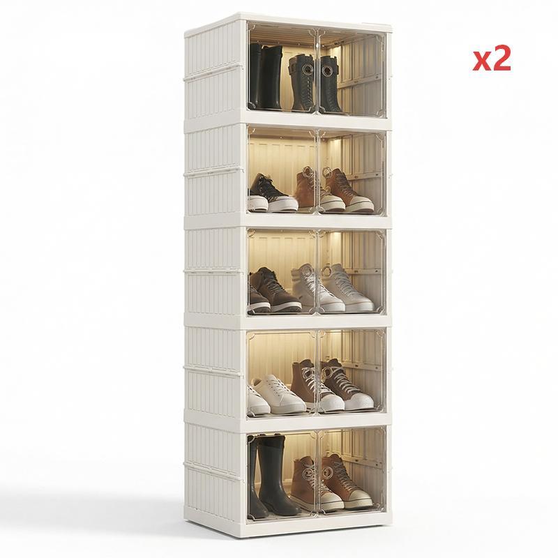 👟Foldable Installation-Free Shoe Cabinet with Clear Doors