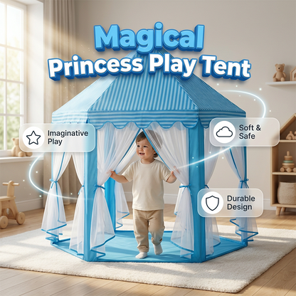 🏰Children's Hexagonal Castle Tent with Mesh Curtains