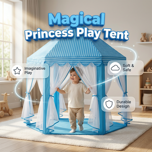 🏰Children's Hexagonal Castle Tent with Mesh Curtains
