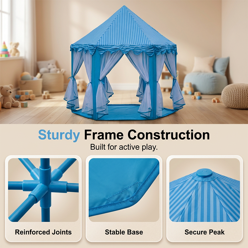 🏰Children's Hexagonal Castle Tent with Mesh Curtains