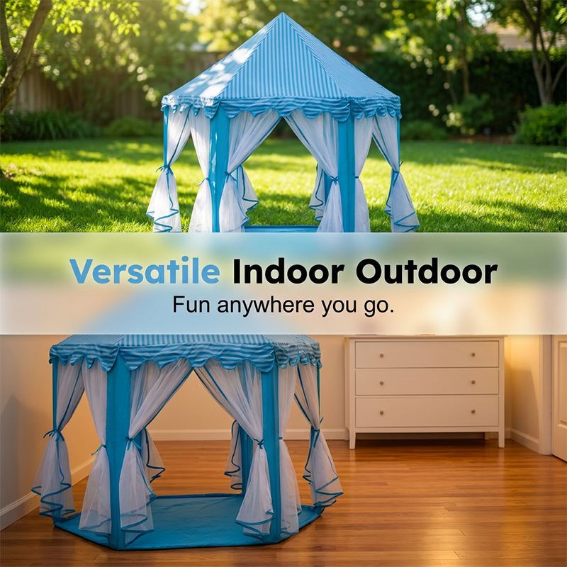 🏰Children's Hexagonal Castle Tent with Mesh Curtains