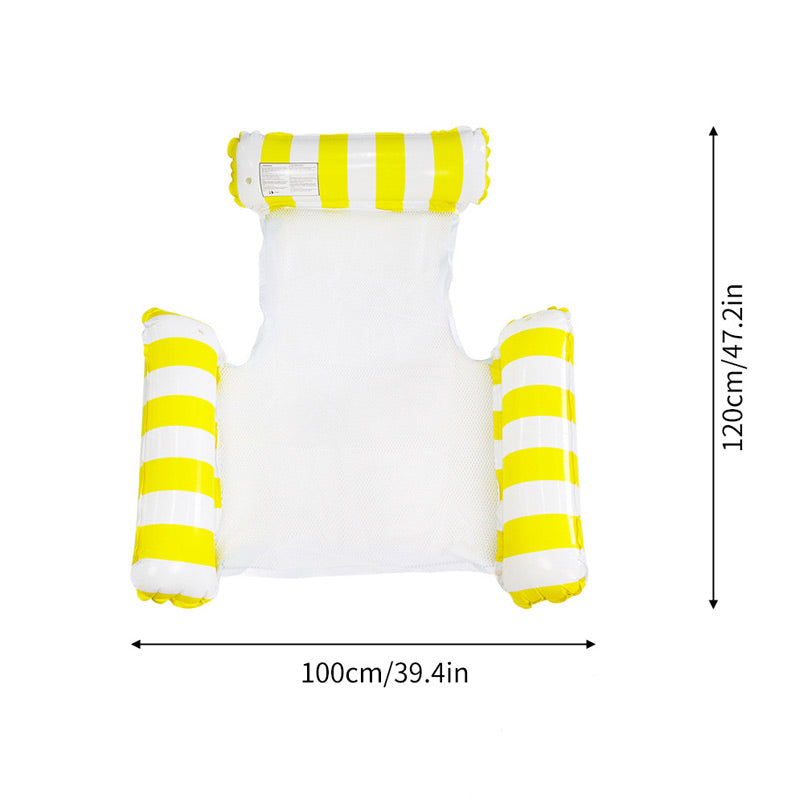 Colorful Striped Inflatable Pool Float with Inflator
