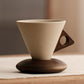 ☕Vintage Coffee Mug with Wooden Handle & Saucer