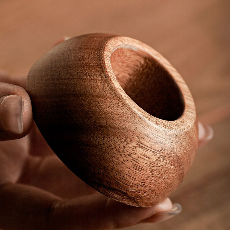 ☕Vintage Coffee Mug with Wooden Handle & Saucer