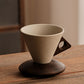 ☕Vintage Coffee Mug with Wooden Handle & Saucer