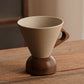 ☕Vintage Coffee Mug with Wooden Handle & Saucer