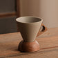 ☕Vintage Coffee Mug with Wooden Handle & Saucer