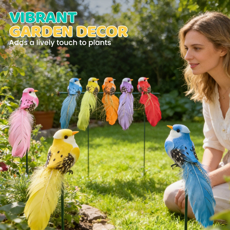 🐦12PCS Artificial Feathered Birds with Clips