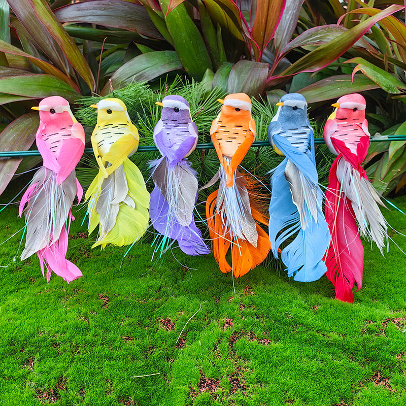 🐦12PCS Artificial Feathered Birds with Clips