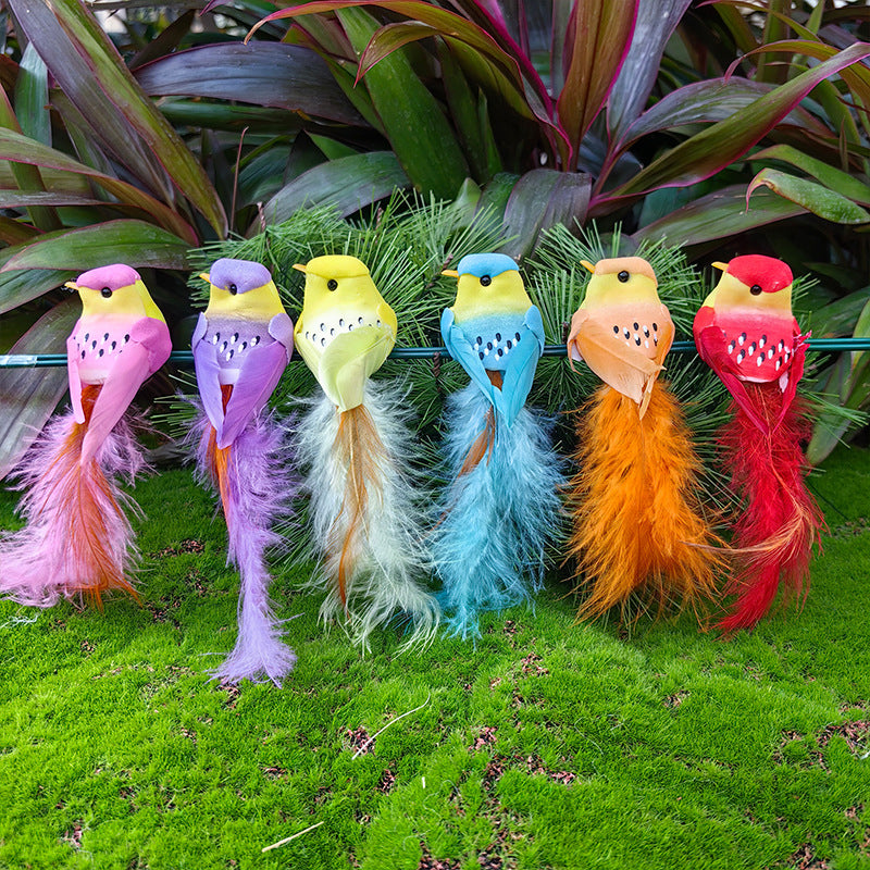 🐦12PCS Artificial Feathered Birds with Clips