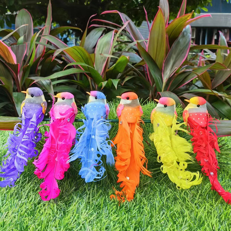 🐦12PCS Artificial Feathered Birds with Clips