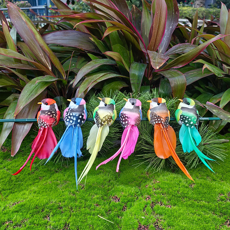 🐦12PCS Artificial Feathered Birds with Clips