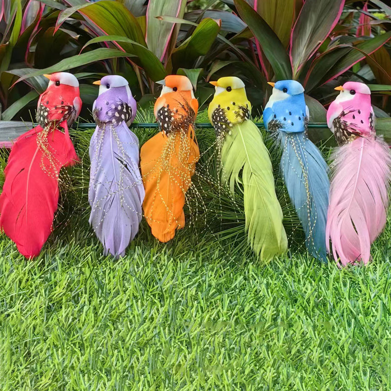 🐦12PCS Artificial Feathered Birds with Clips