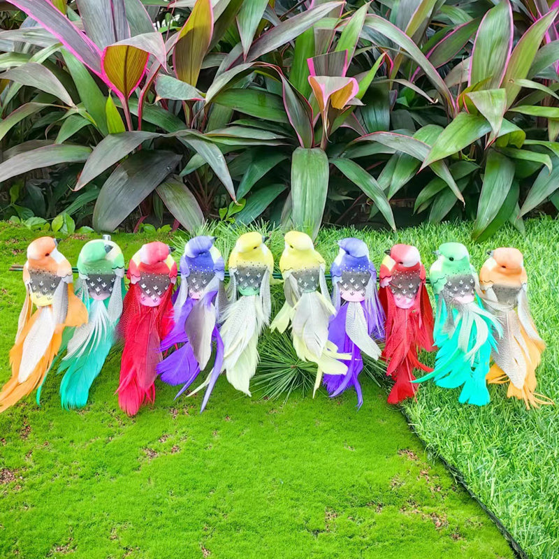 🐦12PCS Artificial Feathered Birds with Clips