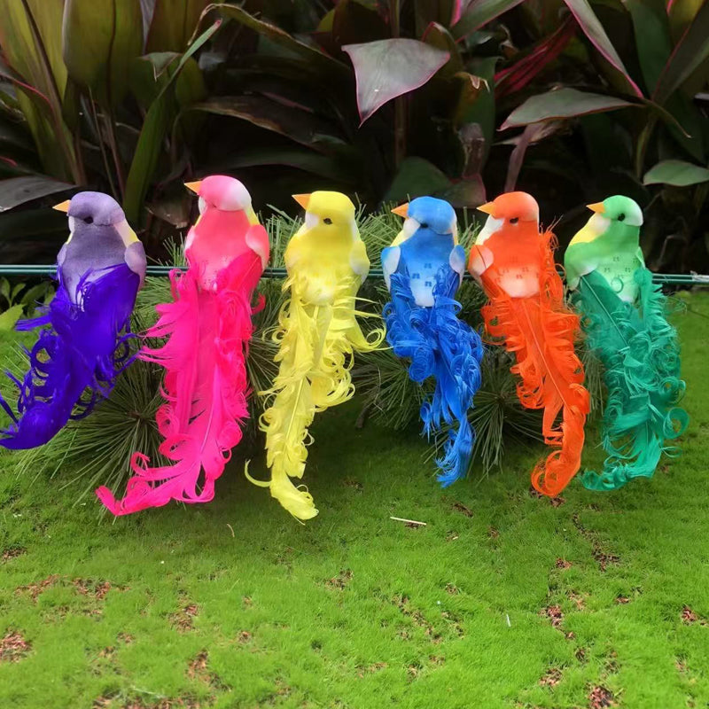 🐦12PCS Artificial Feathered Birds with Clips