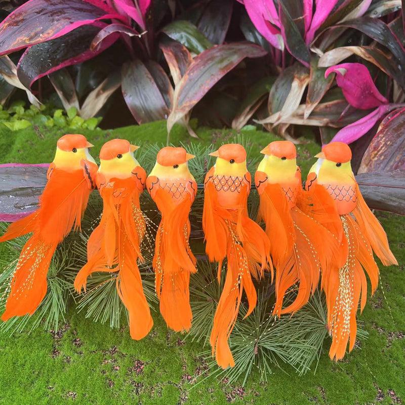 🐦12PCS Artificial Feathered Birds with Clips