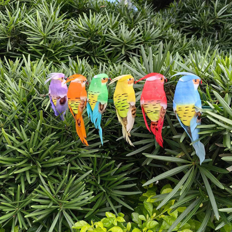 🐦12PCS Artificial Feathered Birds with Clips