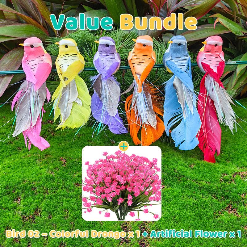 🐦12PCS Artificial Feathered Birds with Clips