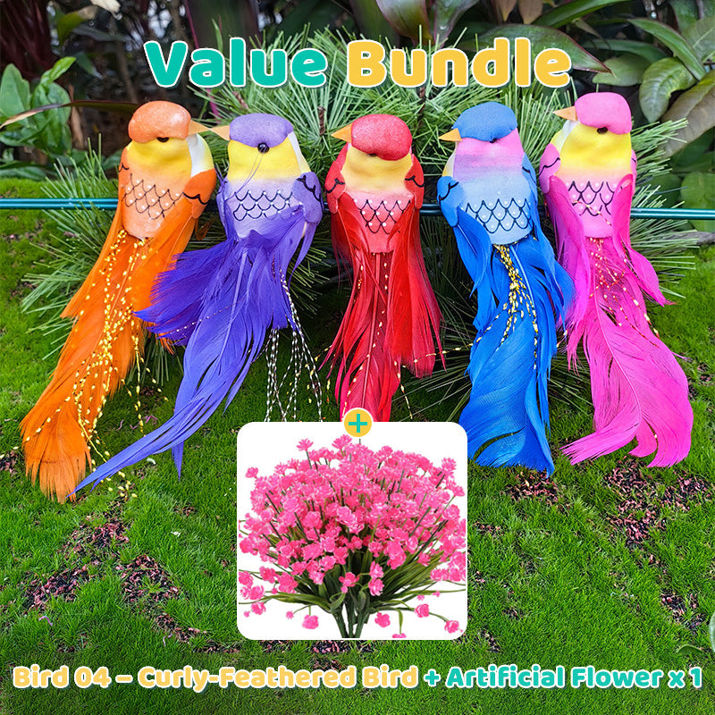 🐦12PCS Artificial Feathered Birds with Clips