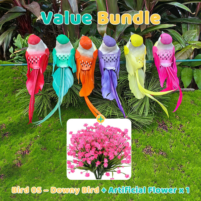 🐦12PCS Artificial Feathered Birds with Clips