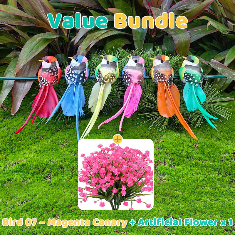 🐦12PCS Artificial Feathered Birds with Clips