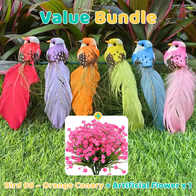 🐦12PCS Artificial Feathered Birds with Clips
