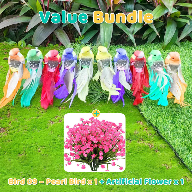 🐦12PCS Artificial Feathered Birds with Clips