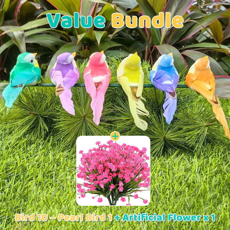 🐦12PCS Artificial Feathered Birds with Clips