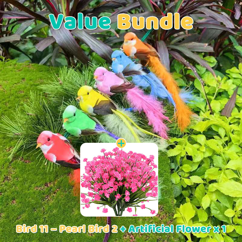 🐦12PCS Artificial Feathered Birds with Clips