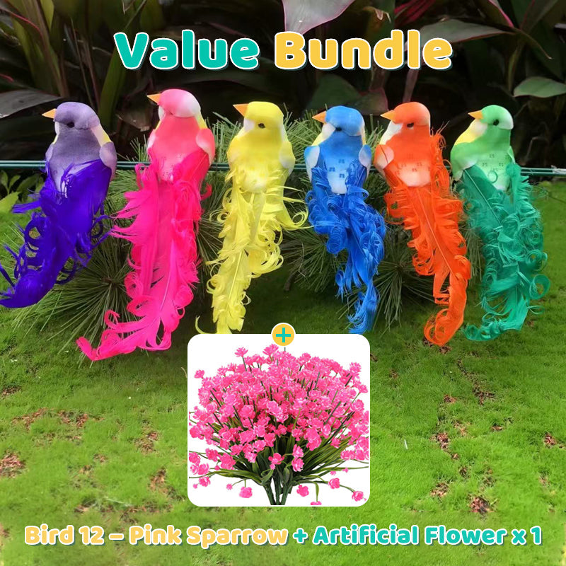 🐦12PCS Artificial Feathered Birds with Clips