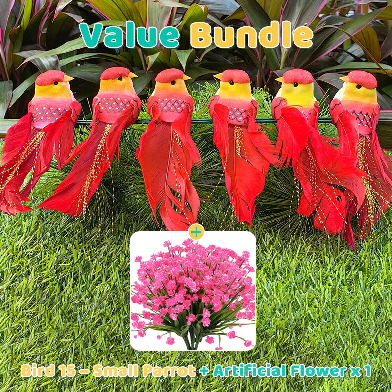 🐦12PCS Artificial Feathered Birds with Clips