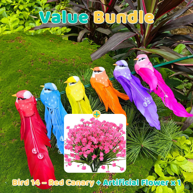 🐦12PCS Artificial Feathered Birds with Clips