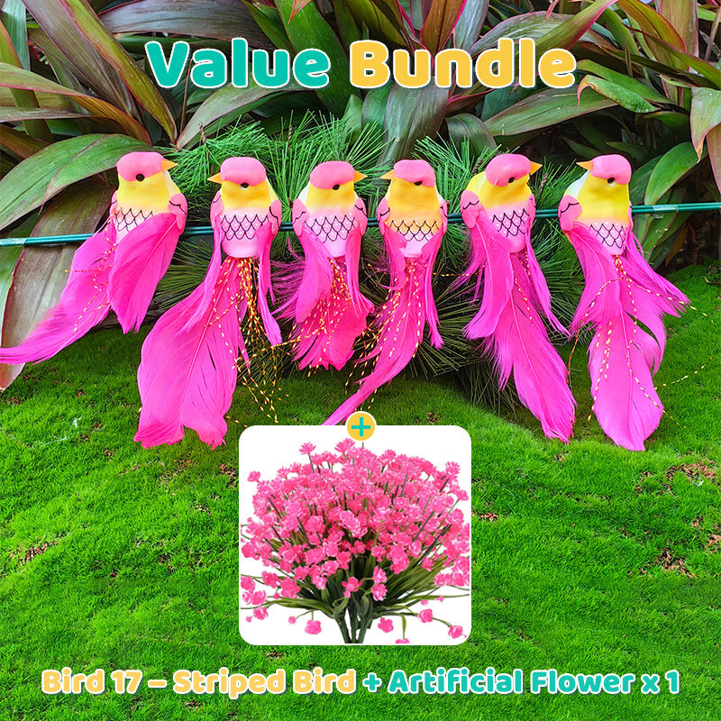 🐦12PCS Artificial Feathered Birds with Clips
