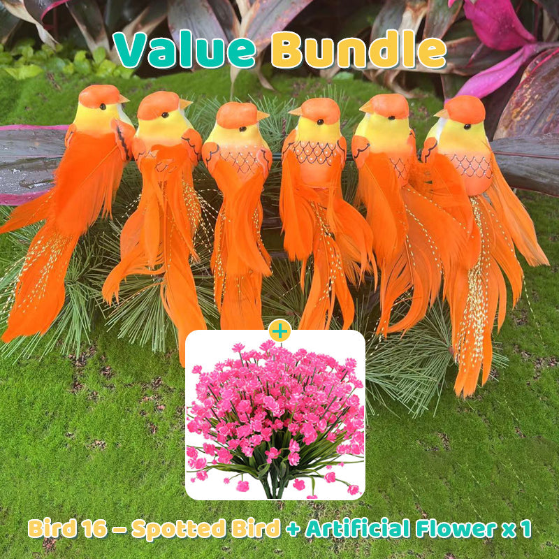 🐦12PCS Artificial Feathered Birds with Clips