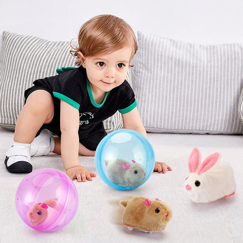 🐹 Electric Plush Hamster Rolling Ball Toy – Crafted from child-safe, soft plush materials with no sharp edges. Built to withstand bumps & tumbles, and easy to wipe clean after messy play 🧼