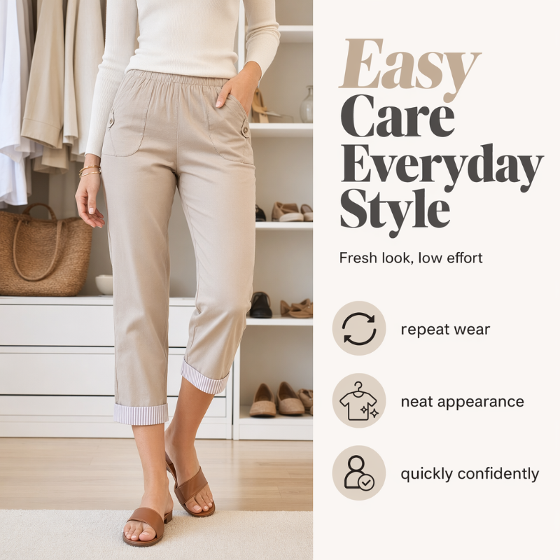 🎁New Arrival 52% OFF💥Women Casual Slim Fit Cropped Pants