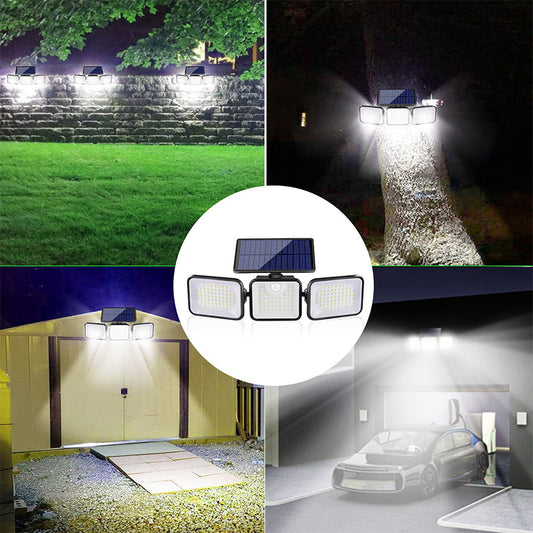 3-Head Solar Security Light with Motion Sensor