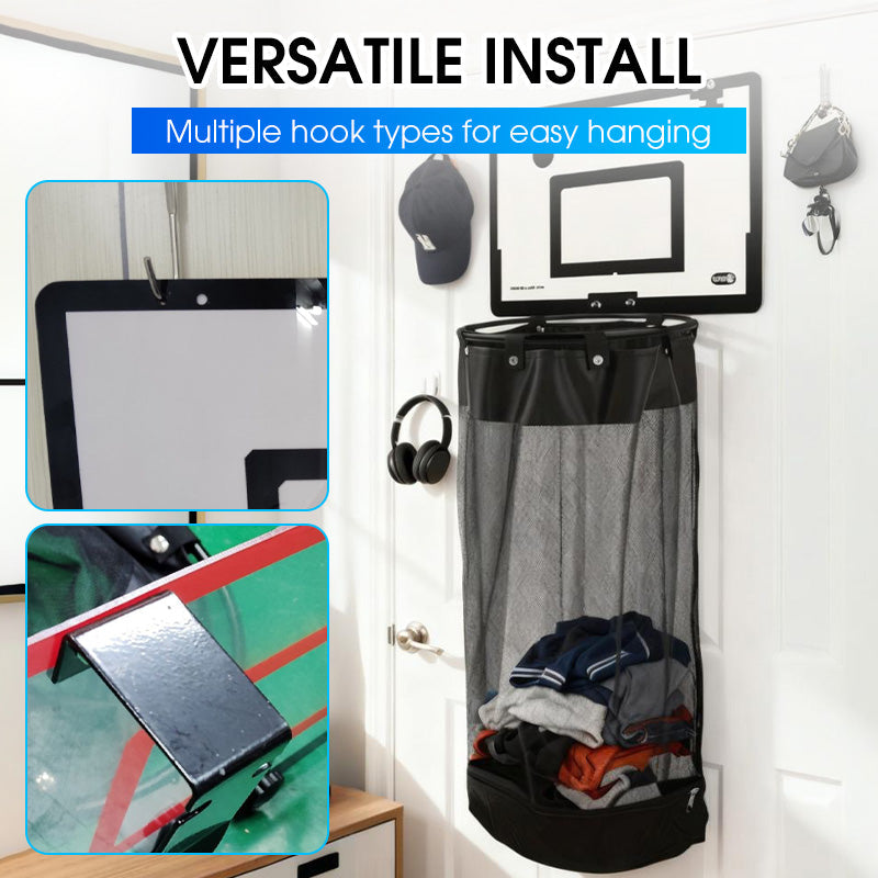 🧺 Over‑Door Laundry Basket – Basketball net, acrylic & no‑drill ✨