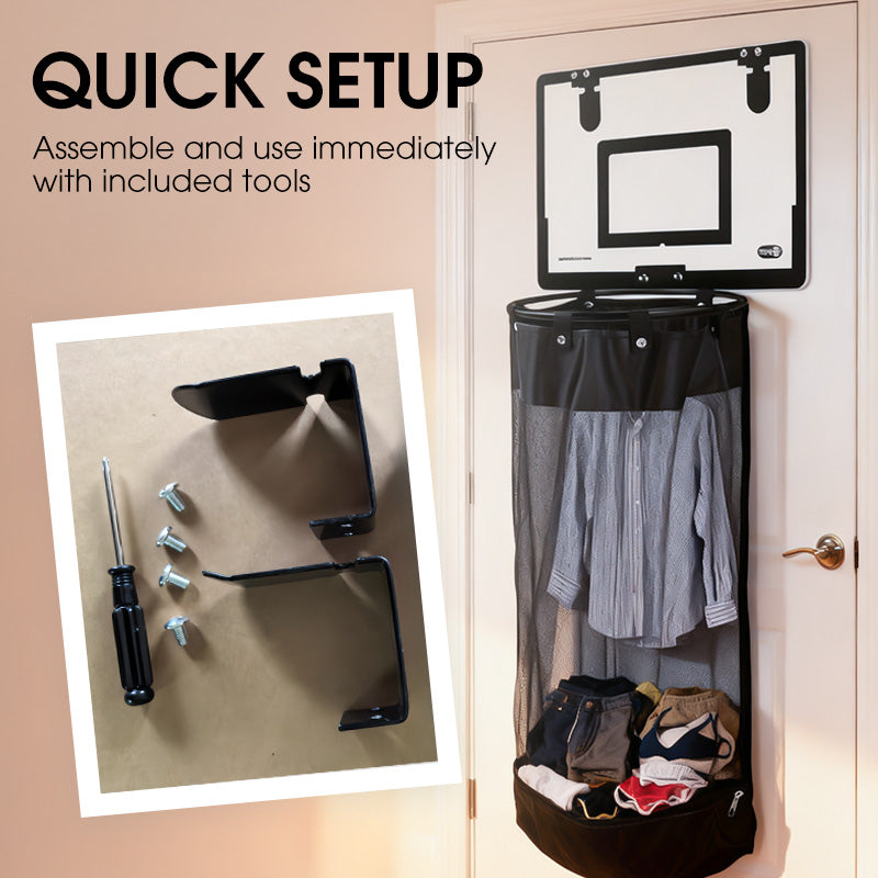 🧺 Over‑Door Laundry Basket – Basketball net, acrylic & no‑drill ✨