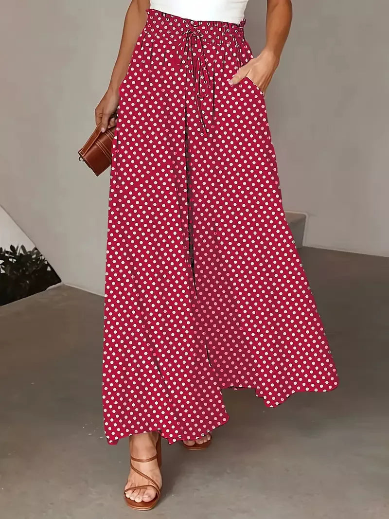 👖 50% OFF NOW! ✨ Solid-Color Wide-Leg High-Waisted Pants – Cotton Blend, Loose Fit & Adjustable Drawstring 🌿