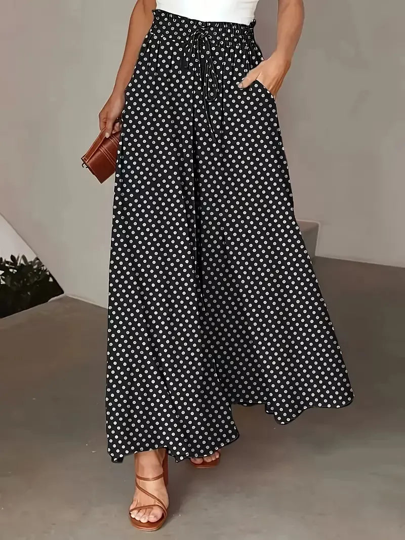 👖 50% OFF NOW! ✨ Solid-Color Wide-Leg High-Waisted Pants – Cotton Blend, Loose Fit & Adjustable Drawstring 🌿