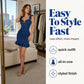 Women's Ruffle Strap Ruched Denim Dress